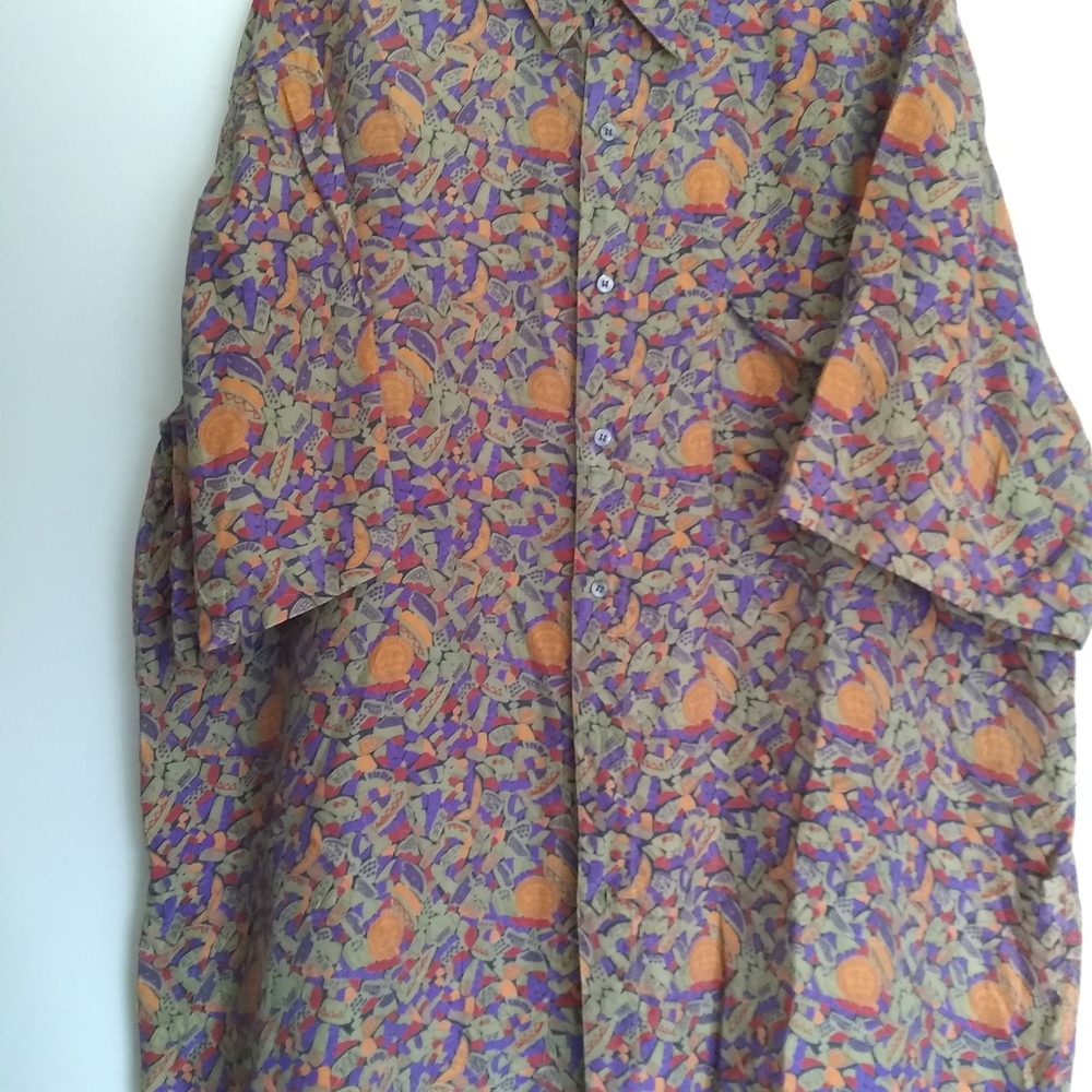 Vintage Perry Ellis %100 silk shirt size xl